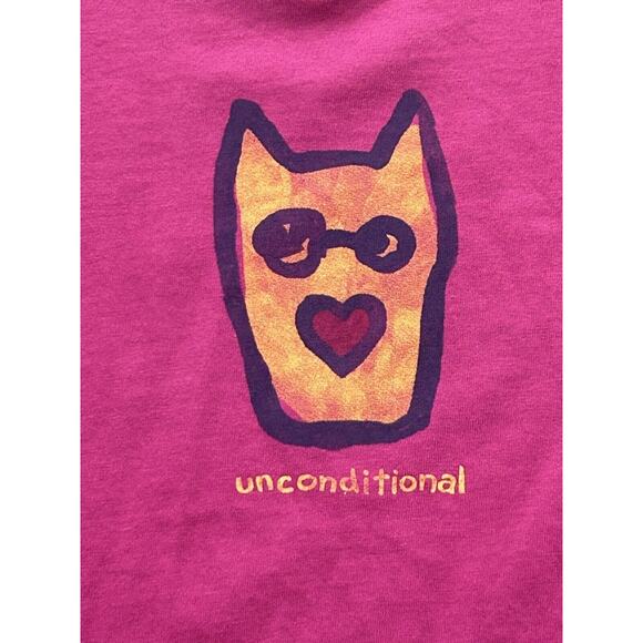 Life is Good Purple V neck Long Sleeve Crusher Tee Unconditional Dog XXXL 3XL - Picture 3 of 8